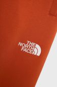 Дитячі бавовняні штани The North Face колір помаранчевий з аплікацією