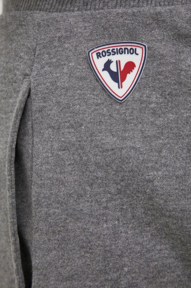Бавовняні спортивні штани Rossignol чоловічі колір сірий однотонні фото 3