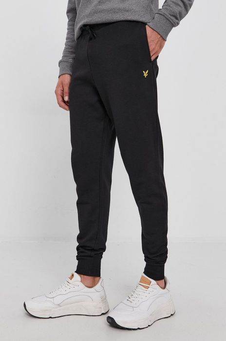 Штани Lyle & Scott чоловічі колір чорний гладке