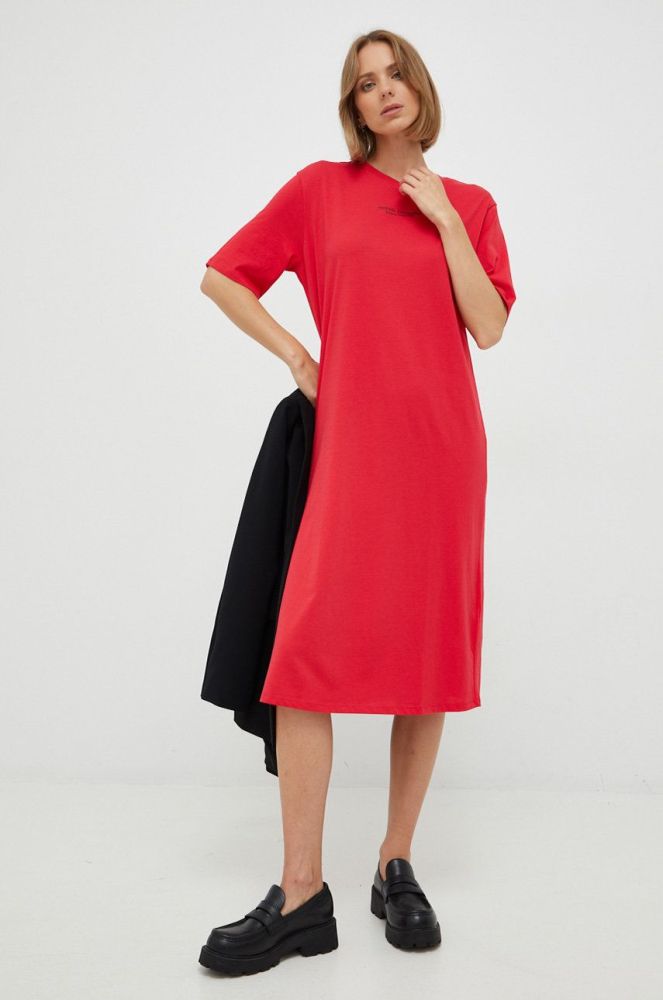 Сукня Armani Exchange колір червоний maxi пряма