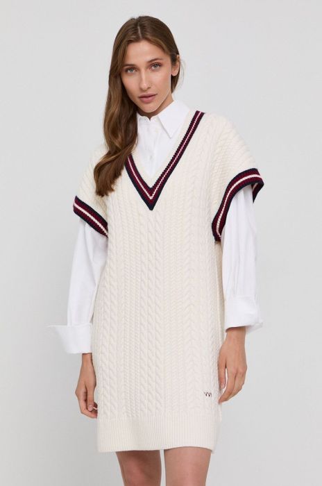 Сукня Victoria Victoria Beckham колір кремовий mini пряма (1638658) Сукня Victoria Victoria Beckham колір кремовий mini пряма (1638658)