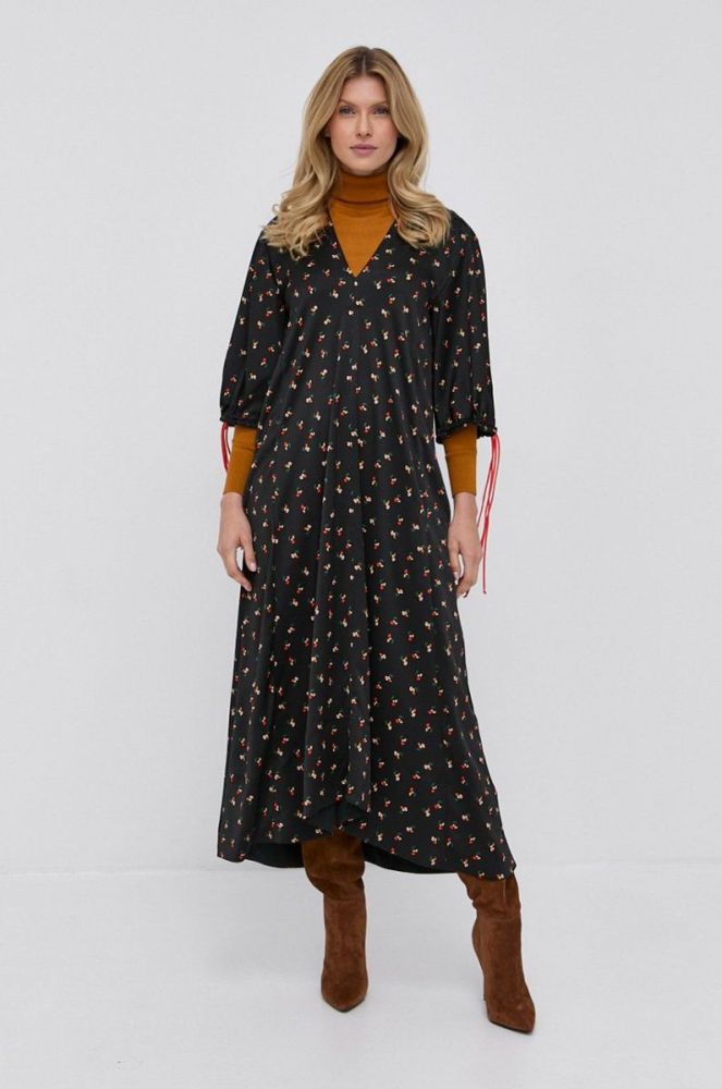Сукня Victoria Victoria Beckham колір чорний midi oversize фото 2