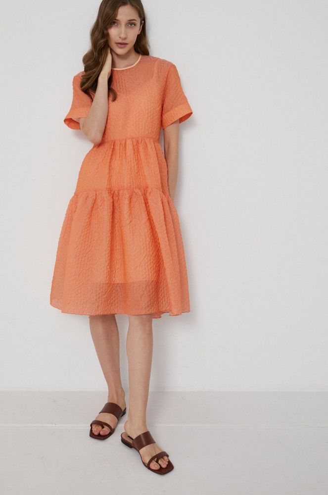 Сукня Victoria Victoria Beckham колір помаранчевий mini розкльошена