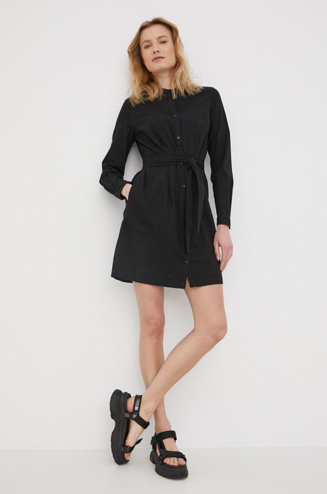 Бавовняна сукня Superdry колір чорний mini пряма (2125031)