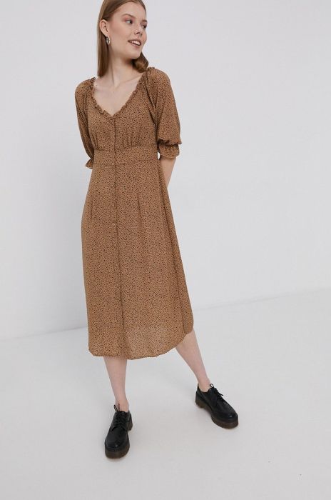 Сукня Brave Soul колір бежевий midi пряма