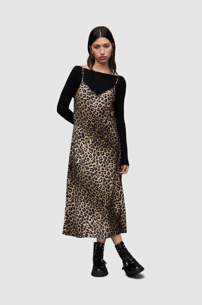 Сукня і светр AllSaints колір чорний maxi пряма фото 3