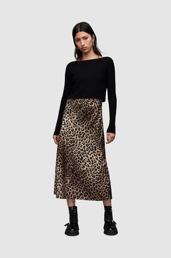 Сукня і светр AllSaints колір чорний maxi пряма фото 4