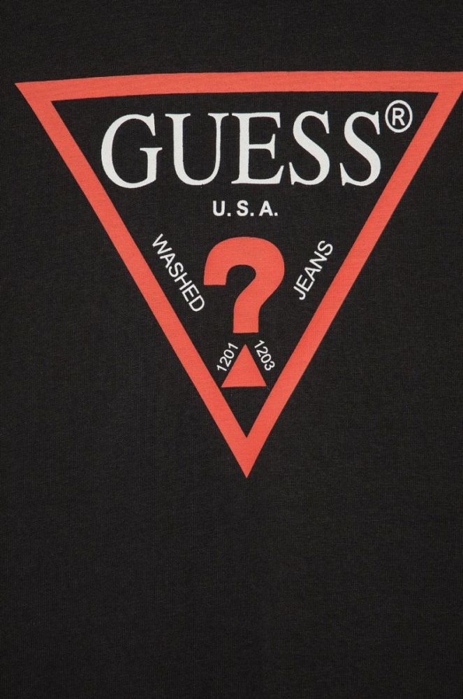 Дитяча бавовняна сукня Guess колір чорний mini пряма (1538028) фото 3