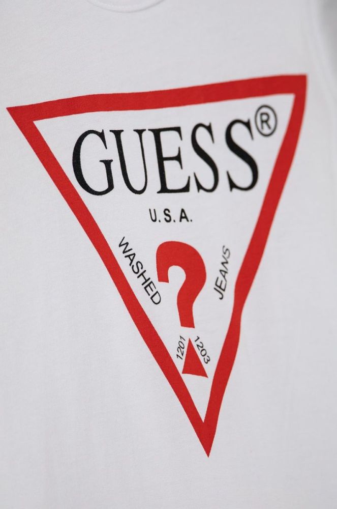 Дитяча бавовняна сукня Guess колір білий mini розкльошена (1538501) фото 3