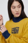 Светр HUF жіночий колір жовтий легкий півгольф