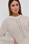 Бавовняний светер Morgan жіночий колір кремовий теплий