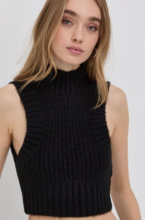 Безрукавка For Love & Lemons жіноча колір чорний півгольф