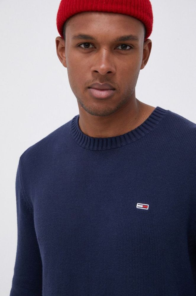 Бавовняний светер Tommy Jeans чоловічий колір синій (1770519) фото 4