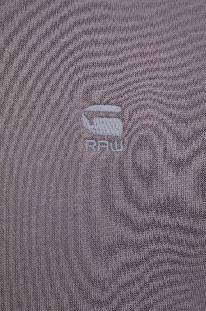 Кофта G-Star Raw чоловіча колір фіолетовий з капюшоном однотонна фото 5