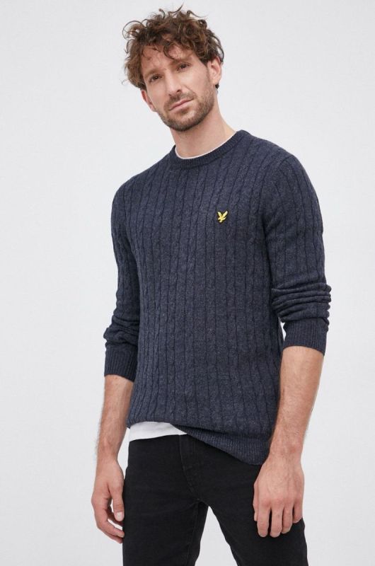 Lyle & Scott - Светр з домішкою вовни колір темно-синій (1748520) фото 2