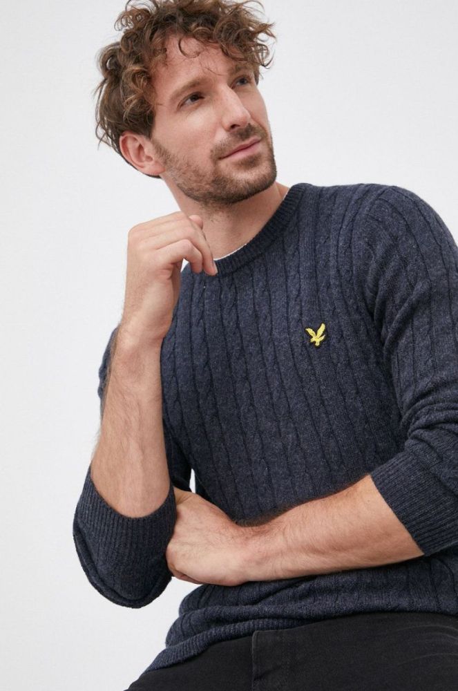 Lyle & Scott - Светр з домішкою вовни колір темно-синій (1748520) фото 4