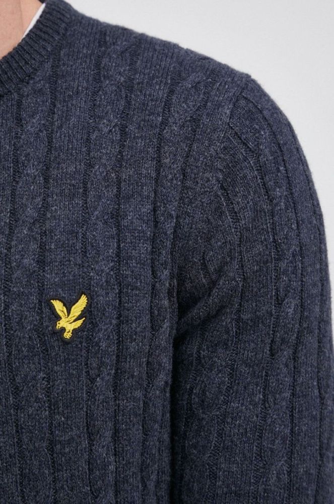 Lyle & Scott - Светр з домішкою вовни колір темно-синій (1748520) фото 5