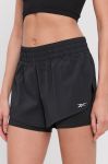 Шорти Reebok GR9511 жіночі колір чорний гладкі Шорти Reebok GR9511 жіночі колір чорний гладкі