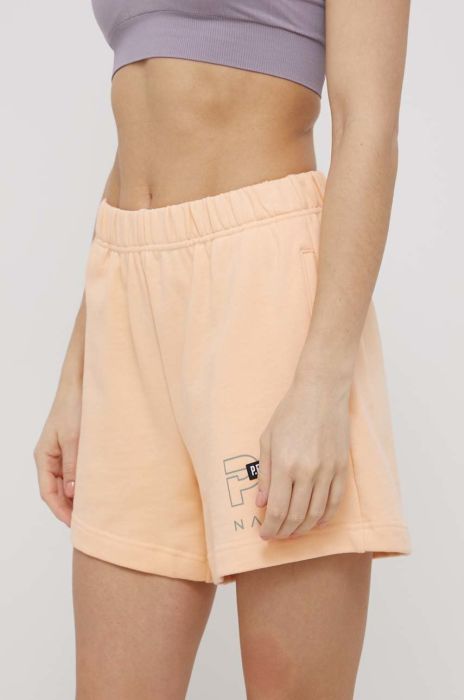 Бавовняні шорти P.E Nation жіночі колір помаранчевий однотонні висока посадка