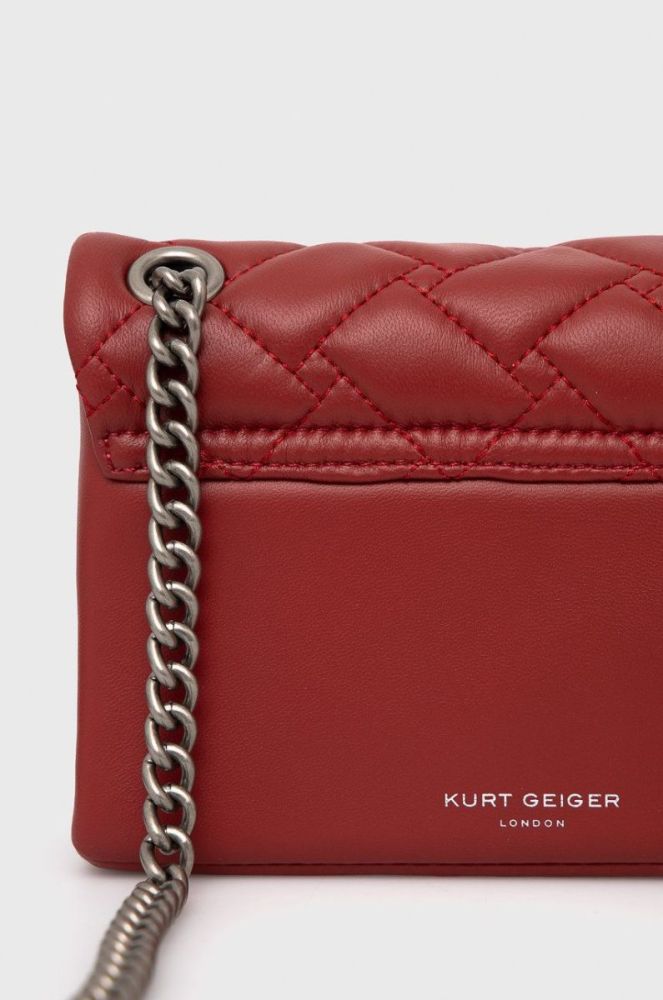 Шкіряна сумочка Kurt Geiger London колір червоний фото 3