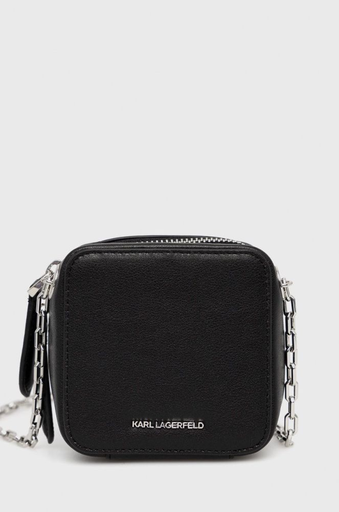 Шкіряна сумочка Karl Lagerfeld колір чорний (1669646)