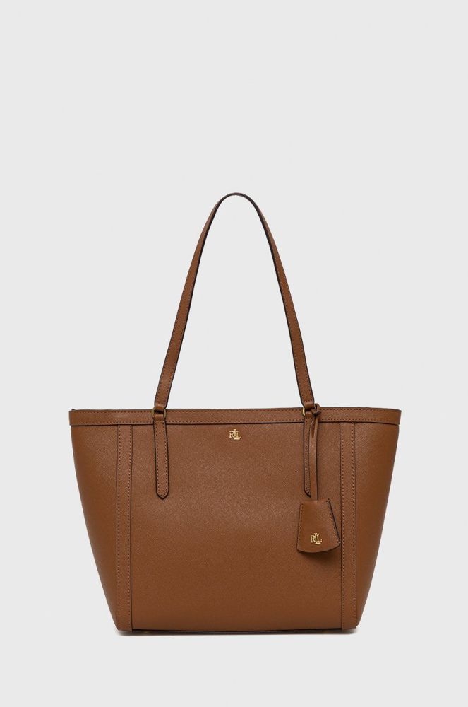 Шкіряна сумочка Lauren Ralph Lauren колір коричневий (1786311)