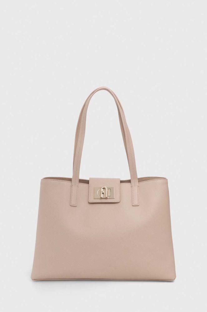 Шкіряна сумочка Furla колір бежевий (3480263)