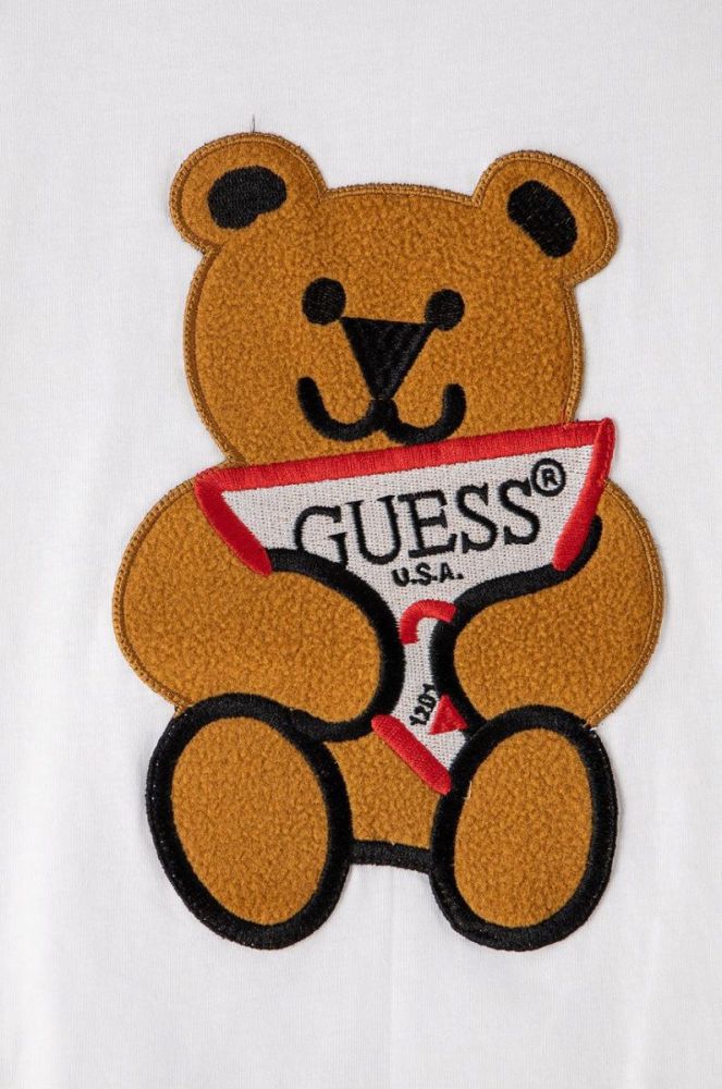 Дитяча футболка Guess колір білий з аплікацією (1494869) фото 3