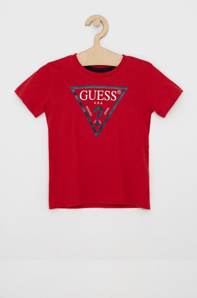 Дитяча футболка Guess колір червоний меланж (1534948)