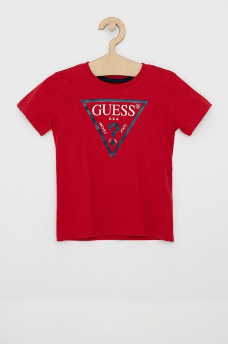 Дитяча футболка Guess колір червоний меланж (1534948)