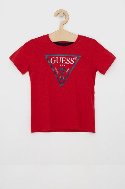 Дитяча футболка Guess колір червоний меланж (1534948)