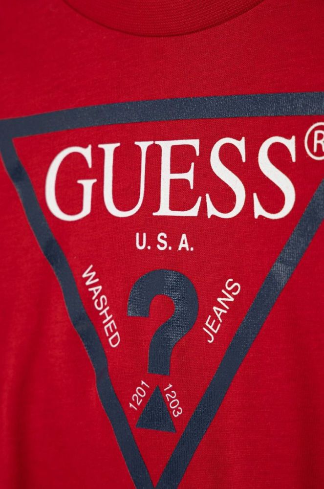 Дитяча футболка Guess колір червоний меланж (1534948) фото 2