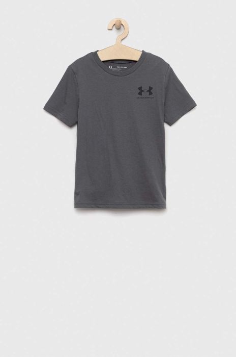 Дитяча футболка Under Armour колір сірий однотонний