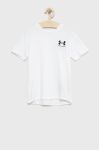 Дитяча футболка Under Armour колір білий однотонний