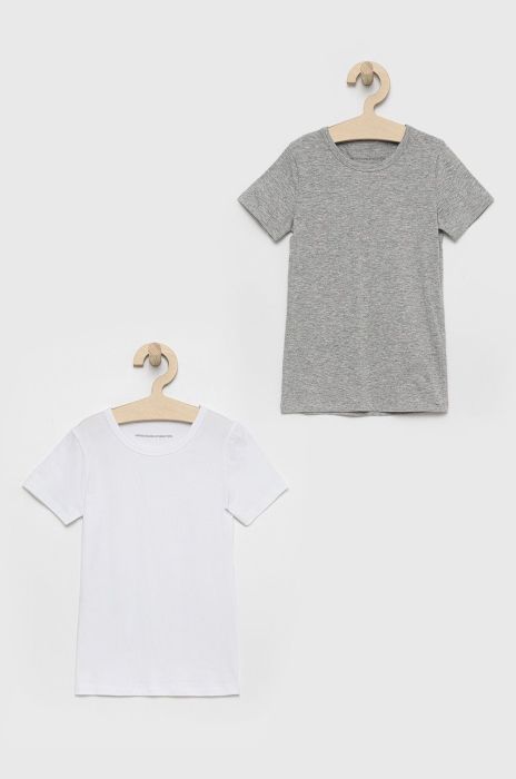 Дитяча футболка United Colors of Benetton колір сірий гладкий