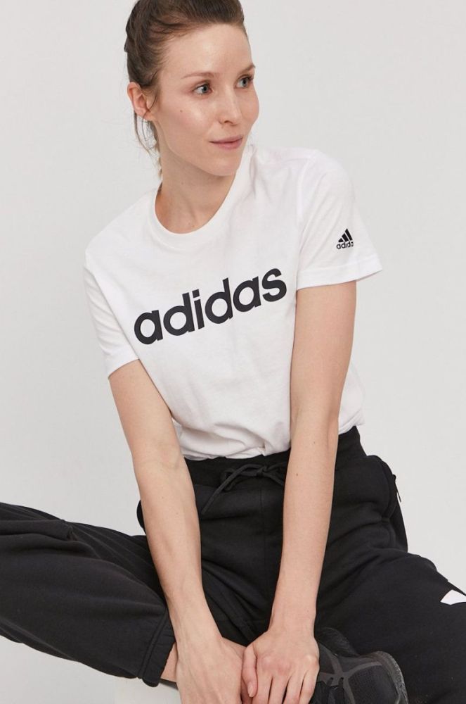 Футболка adidas жіноча колір білий (1446379) фото 4