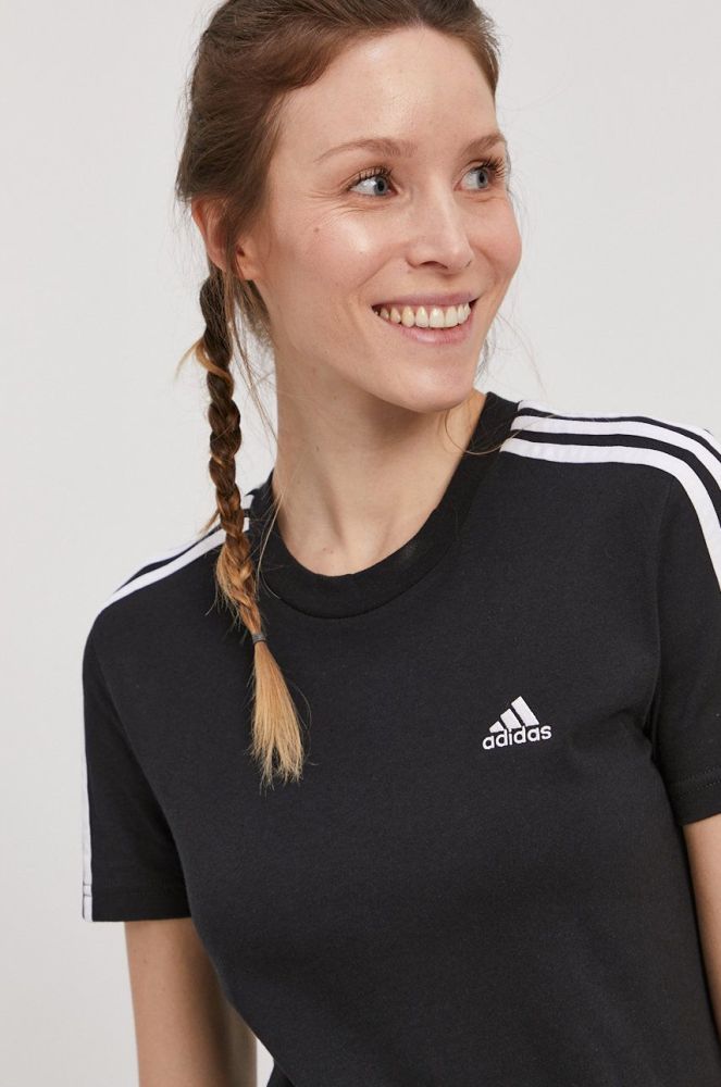 Футболка adidas жіноча колір чорний (1446383)