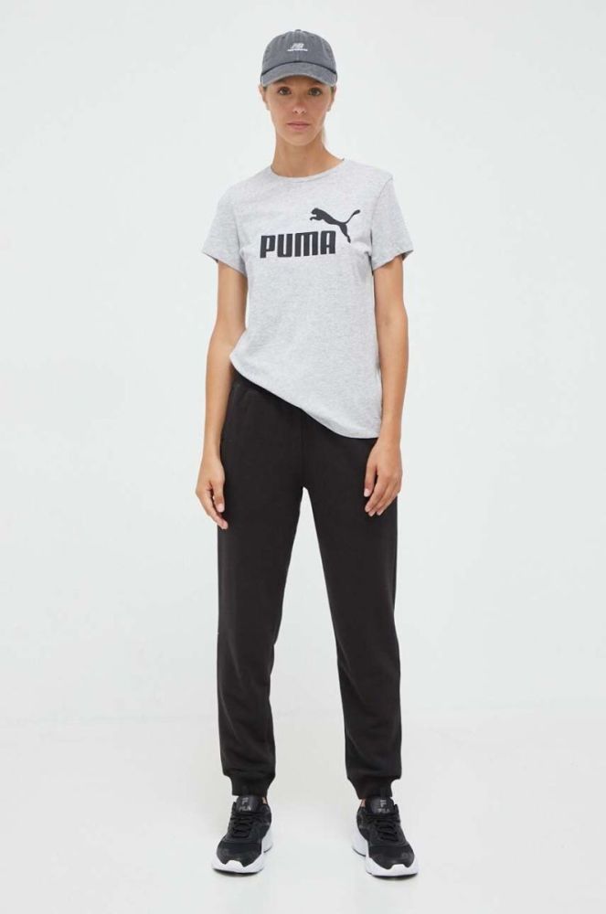 Бавовняна футболка Puma колір сірий фото 2