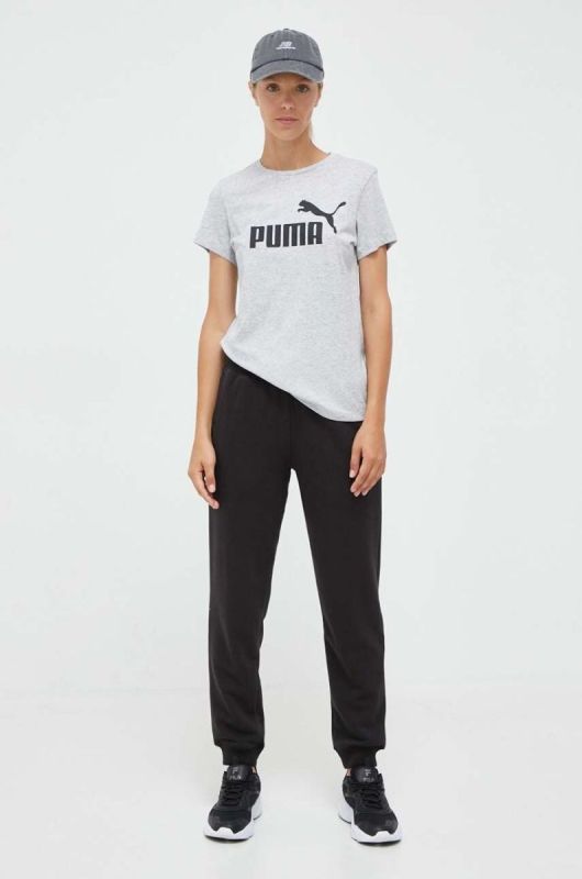 Бавовняна футболка Puma колір сірий фото 2