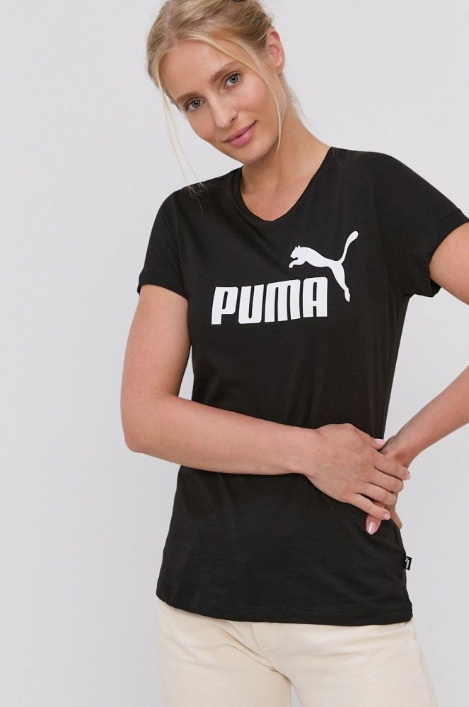Бавовняна футболка Puma 586774 колір чорний