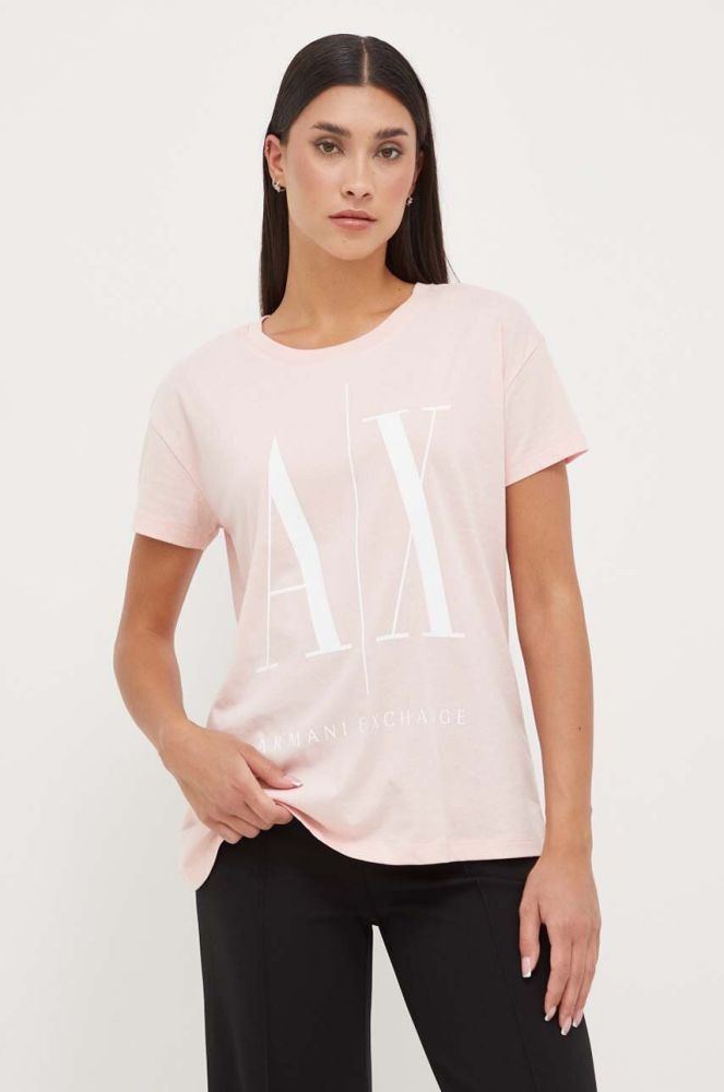 Бавовняна футболка Armani Exchange колір рожевий (3406757)
