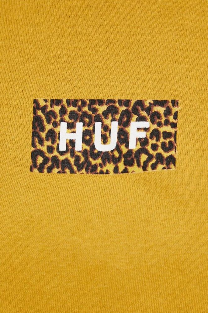 Бавовняна футболка HUF колір жовтий фото 5