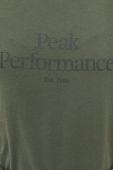 Бавовняна футболка Peak Performance колір зелений