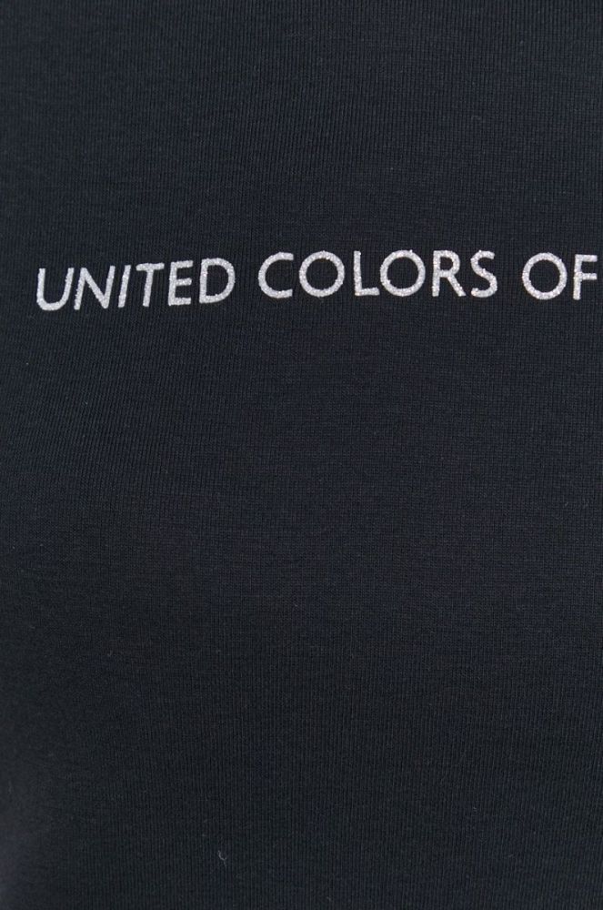 Бавовняна футболка United Colors of Benetton колір чорний (1671185) фото 5