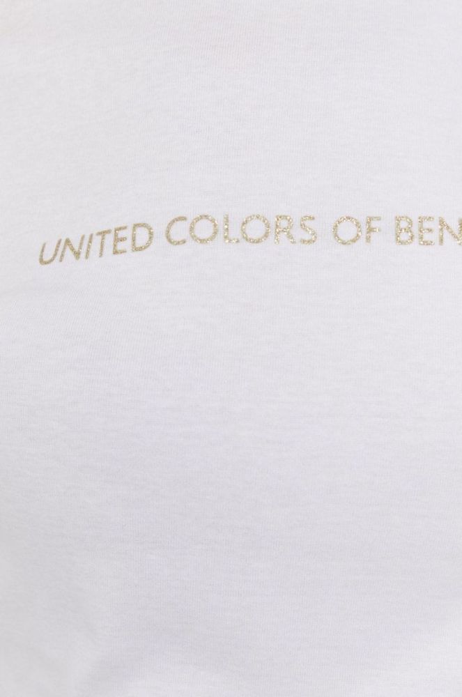 Бавовняна футболка United Colors of Benetton колір білий (1671190) фото 5
