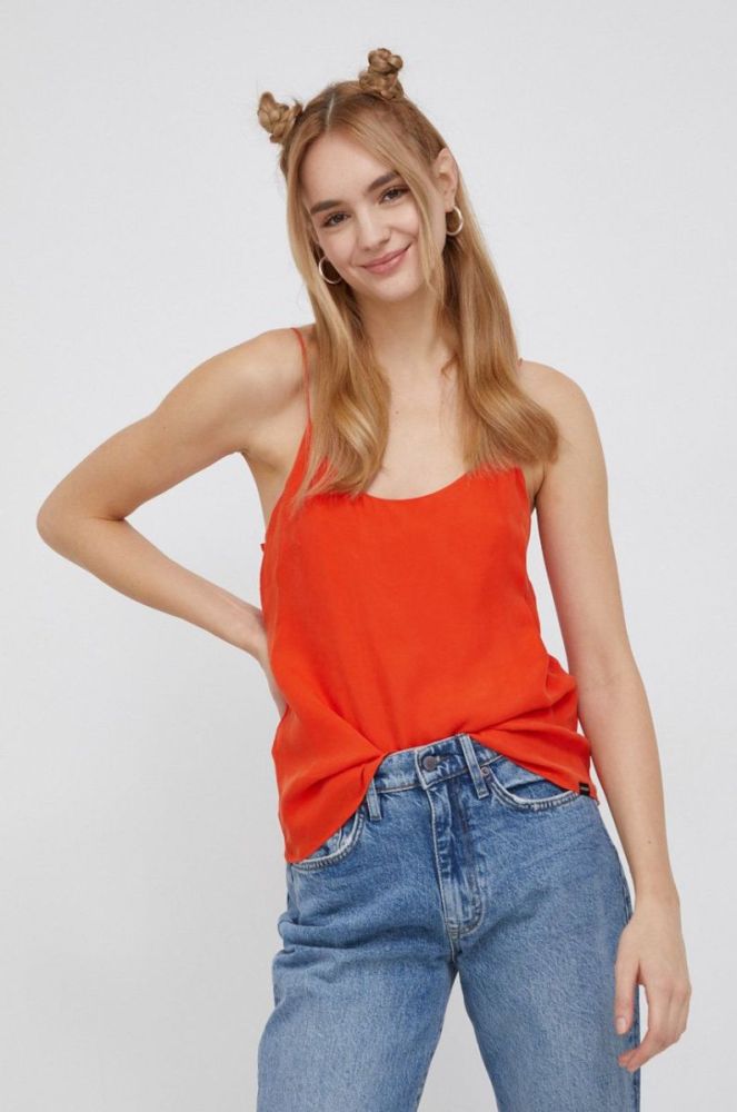 Блузка Superdry колір помаранчевий фото 4