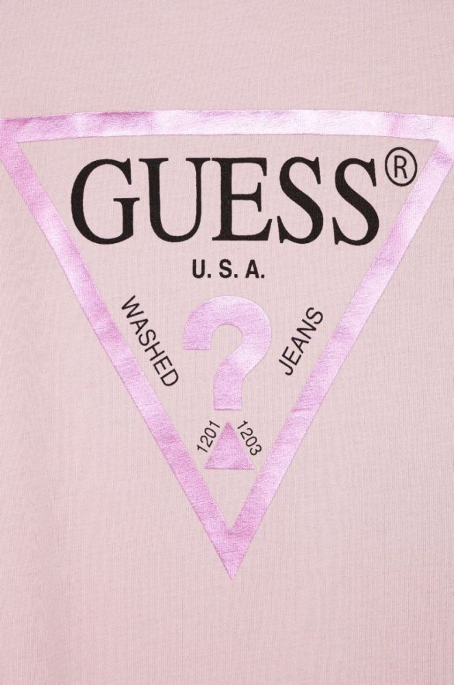 Дитяча бавовняна футболка Guess колір рожевий (1523047) фото 3