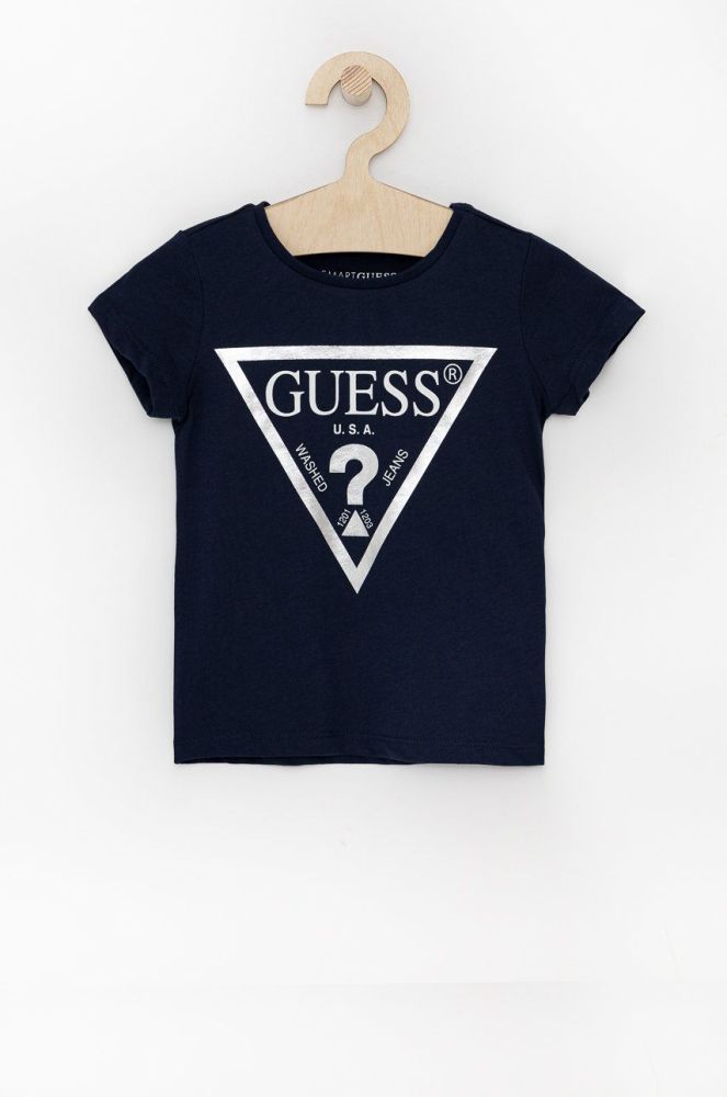 Дитяча бавовняна футболка Guess колір синій (1536258)