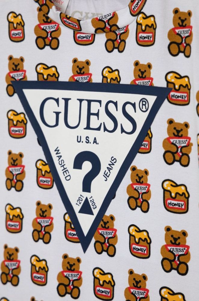 Дитяча футболка Guess колір білий з принтом (1715302) фото 3