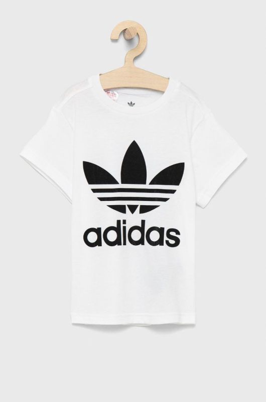 Дитяча бавовняна футболка adidas Originals колір білий з принтом (1671296)